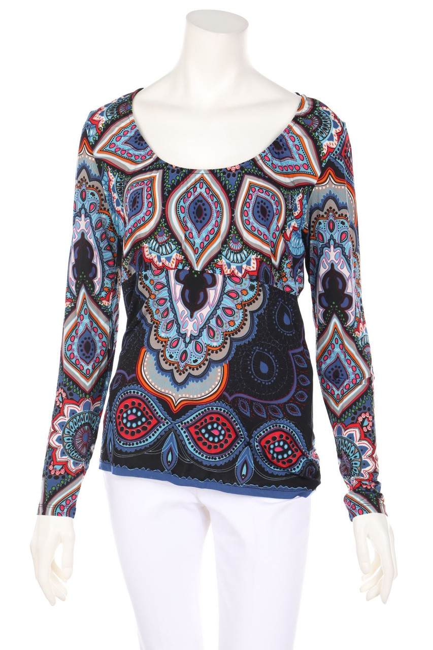 comma - Longsleeve-Shirt mit Print - D 40