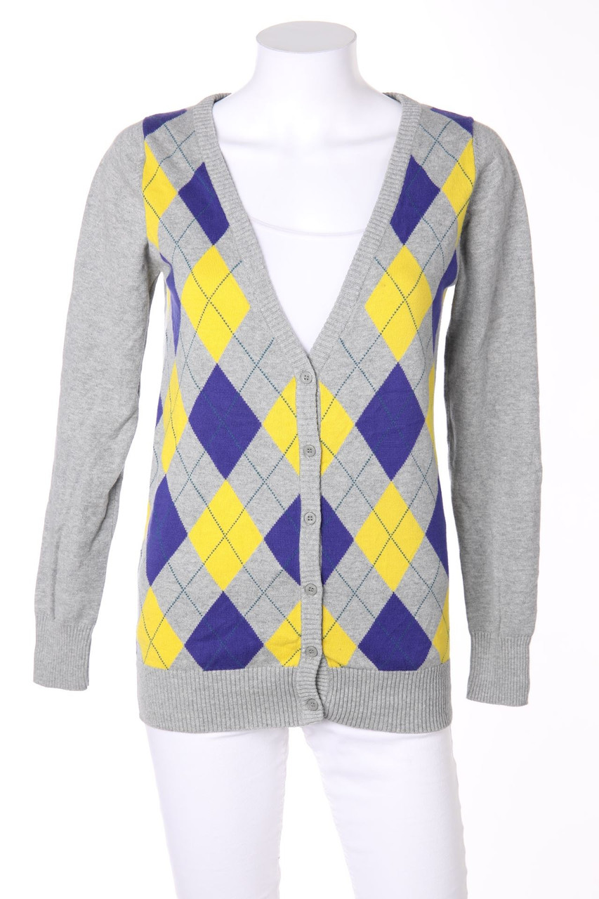 REVIEW - Baumwoll-Cardigan mit Argyle-Muster - S