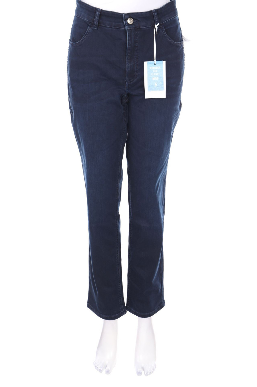 MAC - Used Look Straight Cut Jeans mit Nieten - D 44