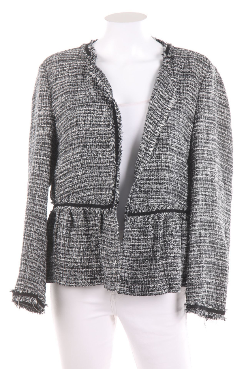 ZARA - Bouclé-Blazer mit Fransen - XL