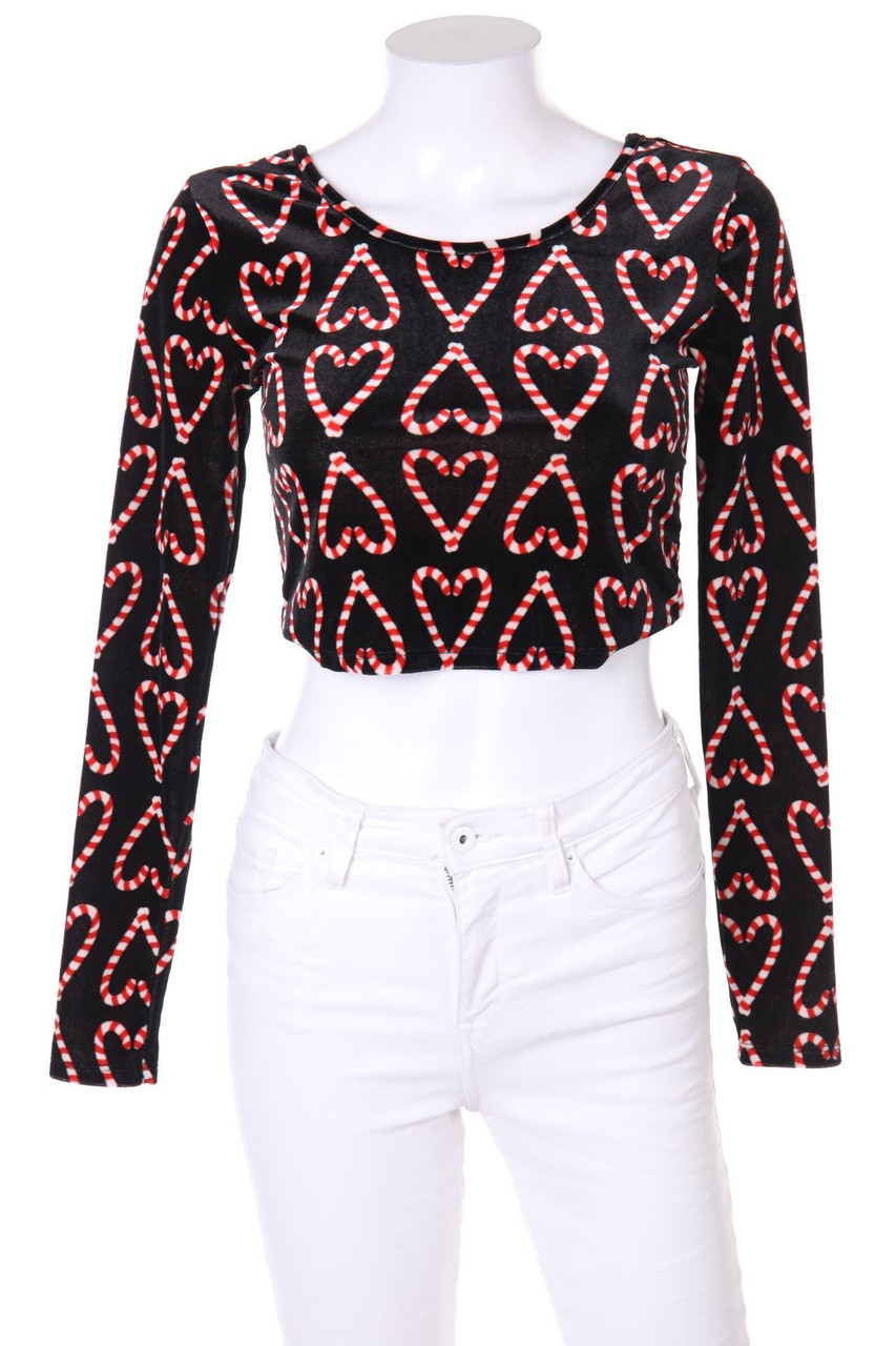 xhilaration - Weihnachts-Cropped-Longsleeve-Shirt - XS