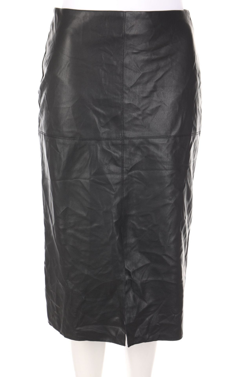 DOROTHY PERKINS - Bleistift-Faux Leather-Rock mit Schlitz - D 38