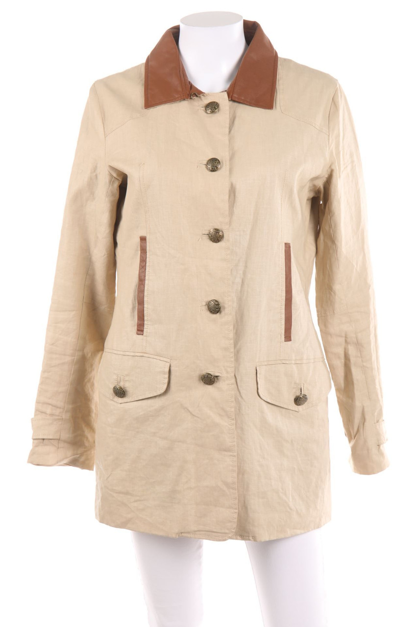 maddison weekend - Jacke aus Leinen mit Kunstleder-Details - D 38