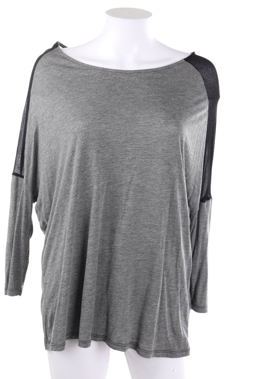 ZARA W&B - Longsleeve-Shirt mit Reißverschluss - M