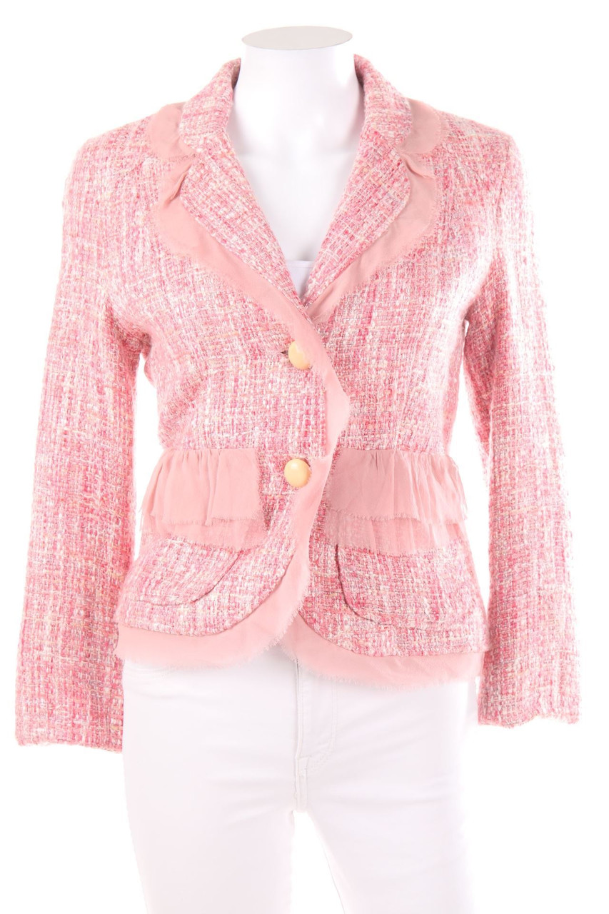 Ohne Label - Bouclé-Blazer mit Wolle - D 36