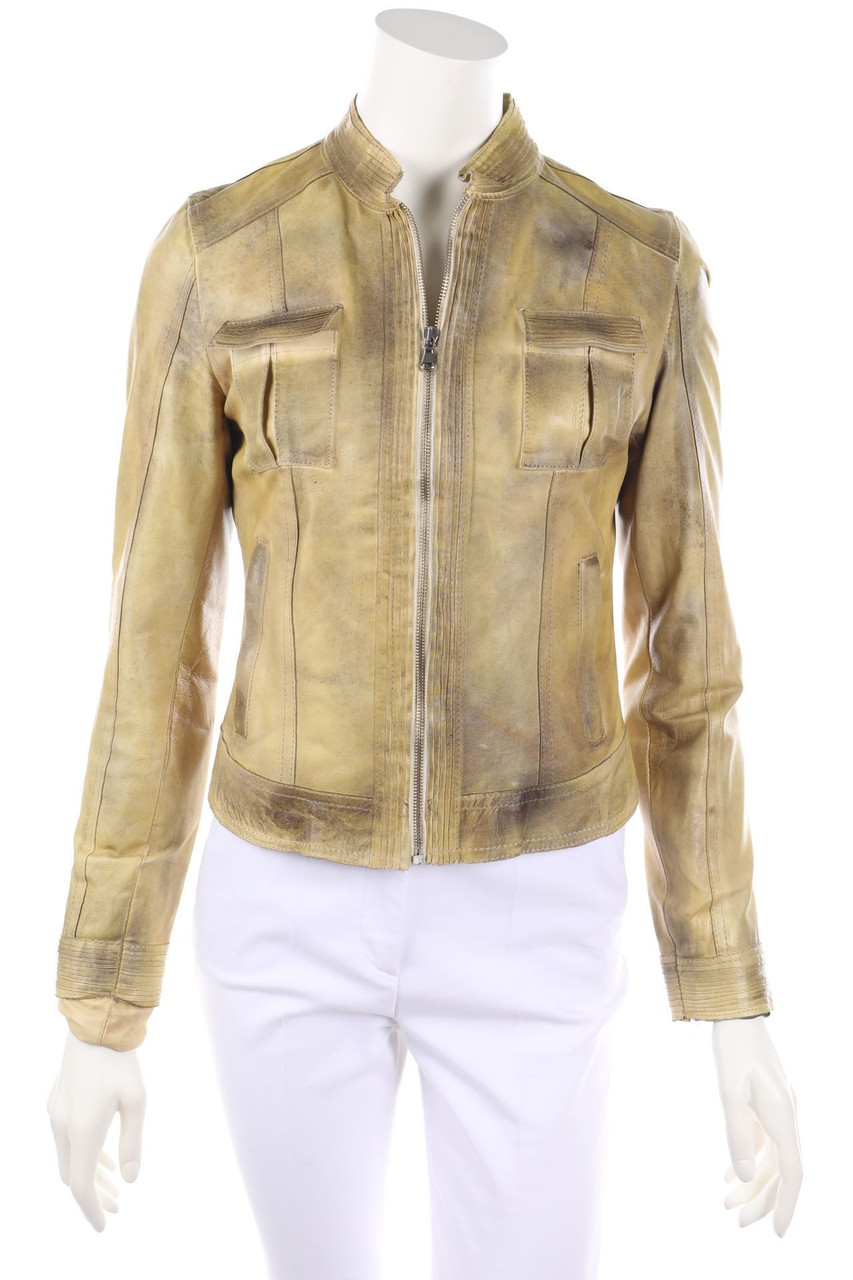 DUNE - Lederjacke mit aufgesetzten Taschen - XS