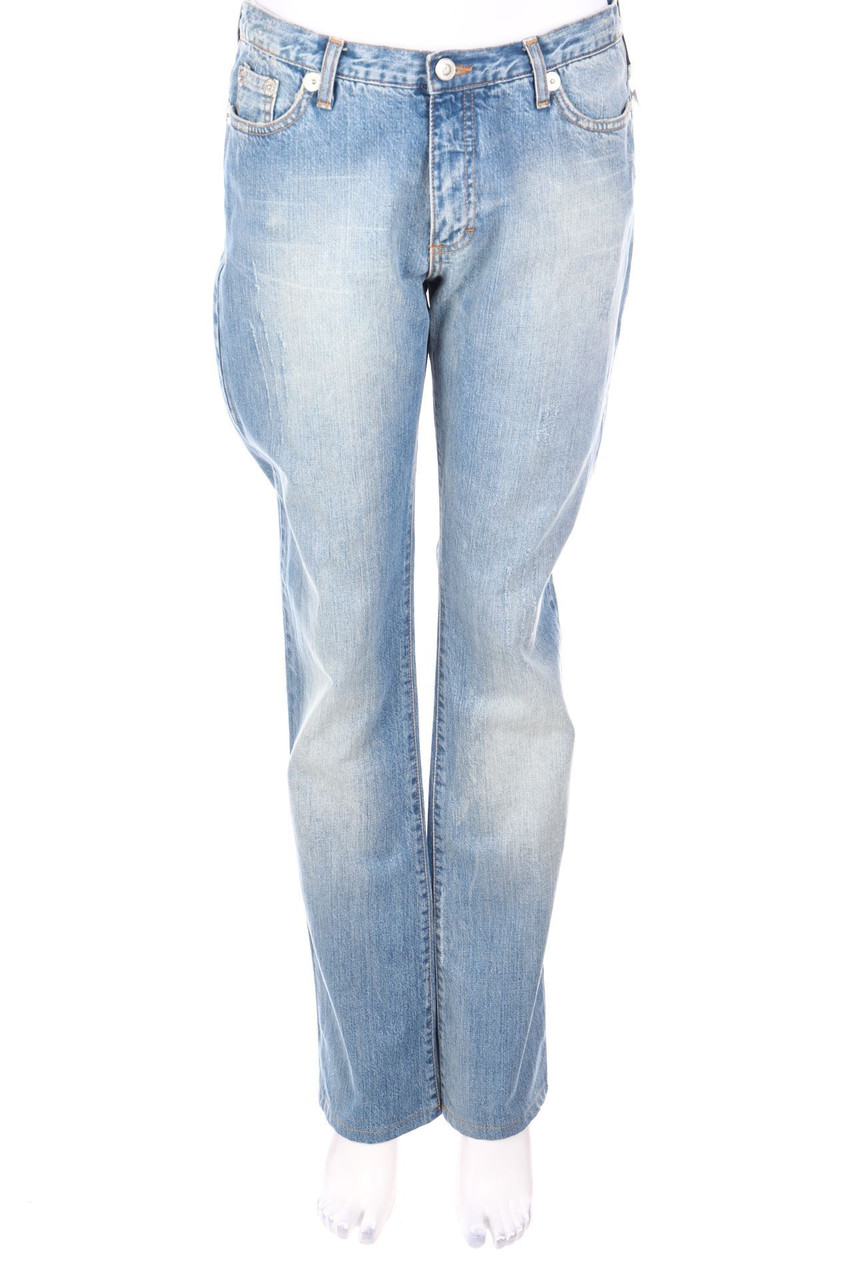 VERSACE JEANS COUTURE - Destroyed Straight Cut Jeans mit Logo-Applikation - W31