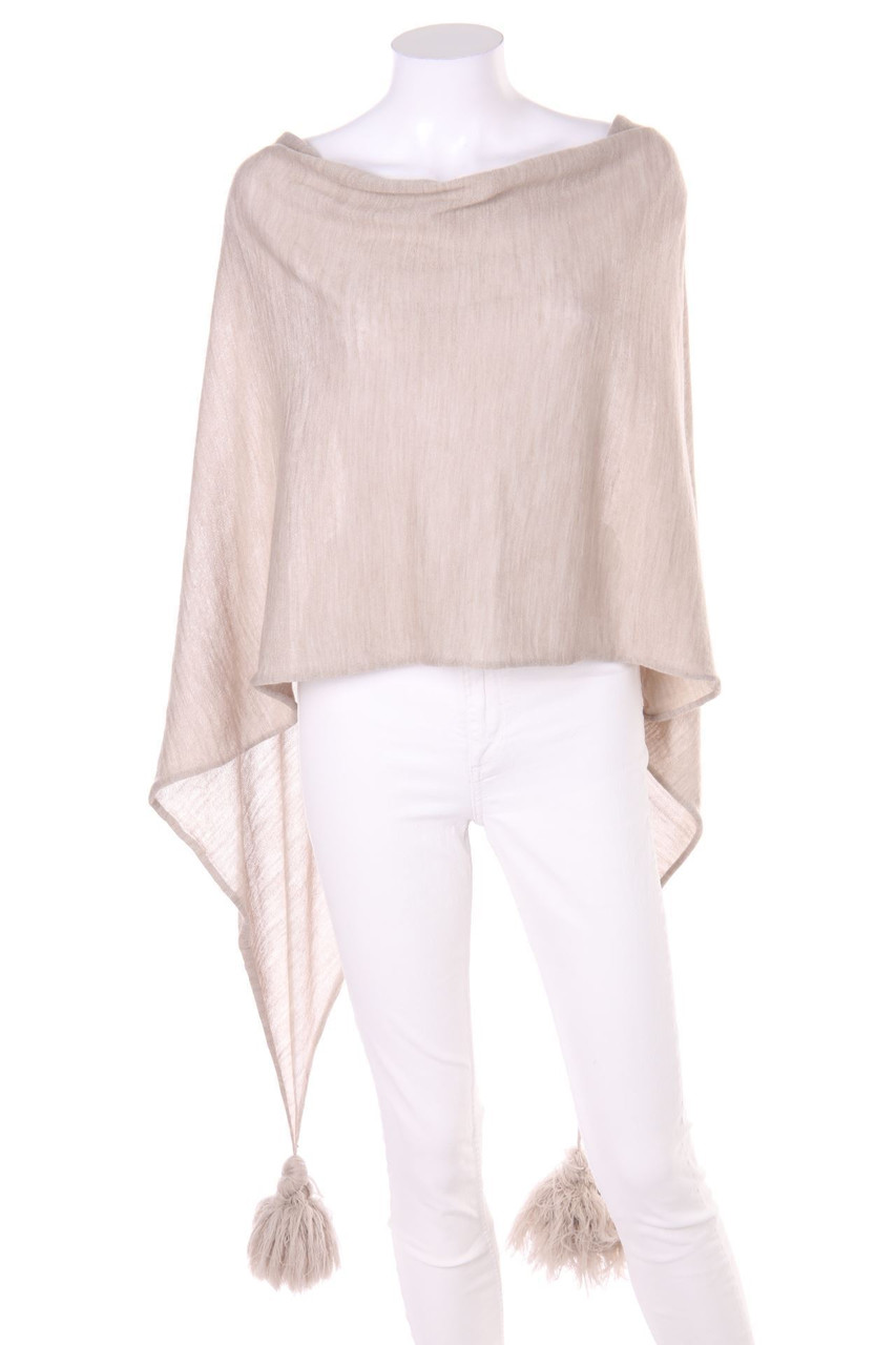 OPUS - Poncho aus Woll-Mix mit Quasten - ONE SIZE