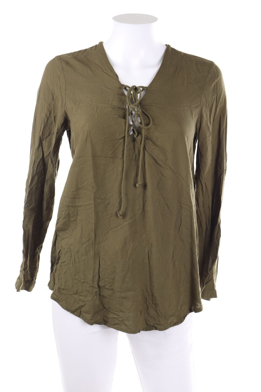 ONLY - Tunika-Bluse mit Schnürung - D 36