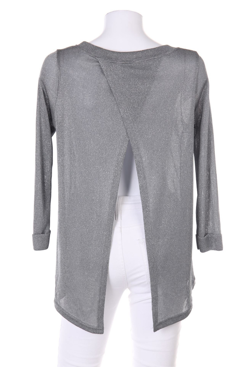 MORGAN - Metallic-Strick-Pullover mit Schlitz - S