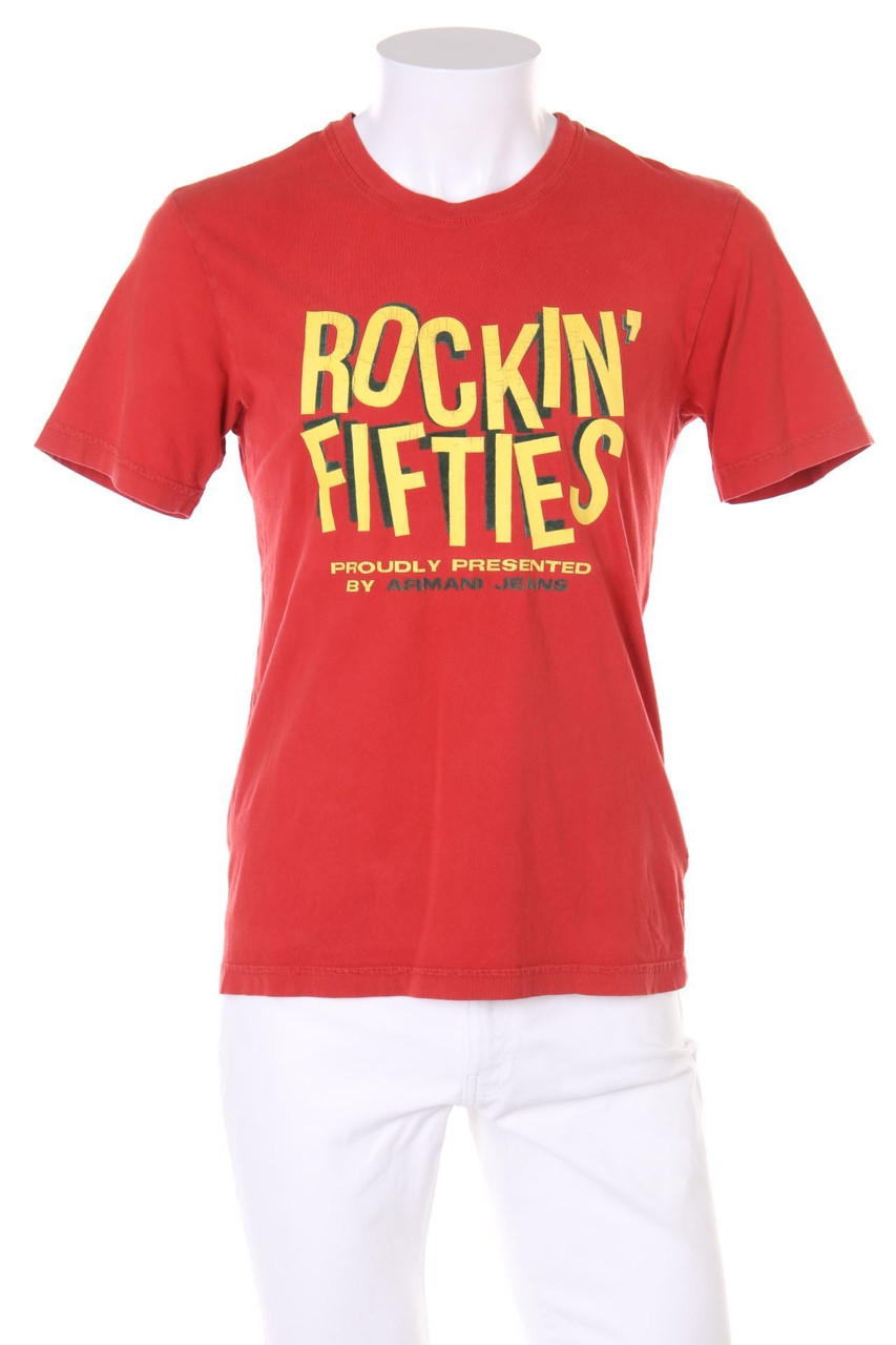 AJ ARMANI JEANS - T-Shirt mit Rundhals mit Statement-Print - M