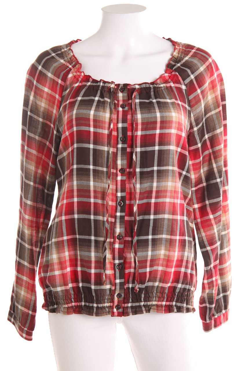 Street One - Karo-Hemd-Bluse mit Logo-Plakette - D 38