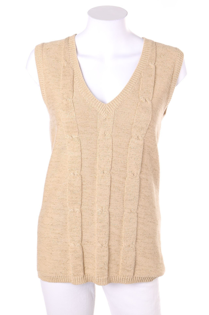 M MADELEINE - Glitzer-Pullunder aus Leinen-Mix - D 34-36