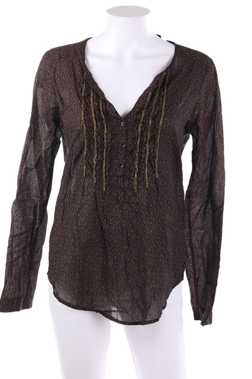 MAISON SCOTCH - Print-Tunika-Bluse mit Perlen - D 38