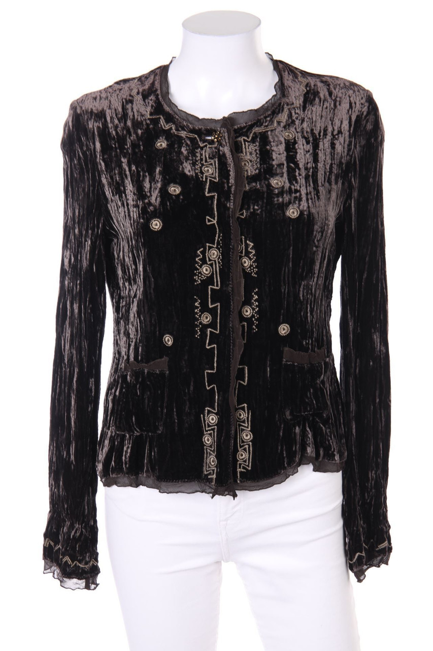 GERARD DAREL - Samt-Cardigan mit Seide - D 34