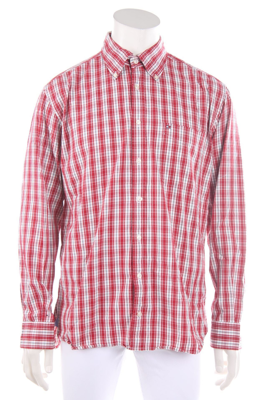 TOMMY HILFIGER - kariertes Hemd mit Logo-Stickerei - L