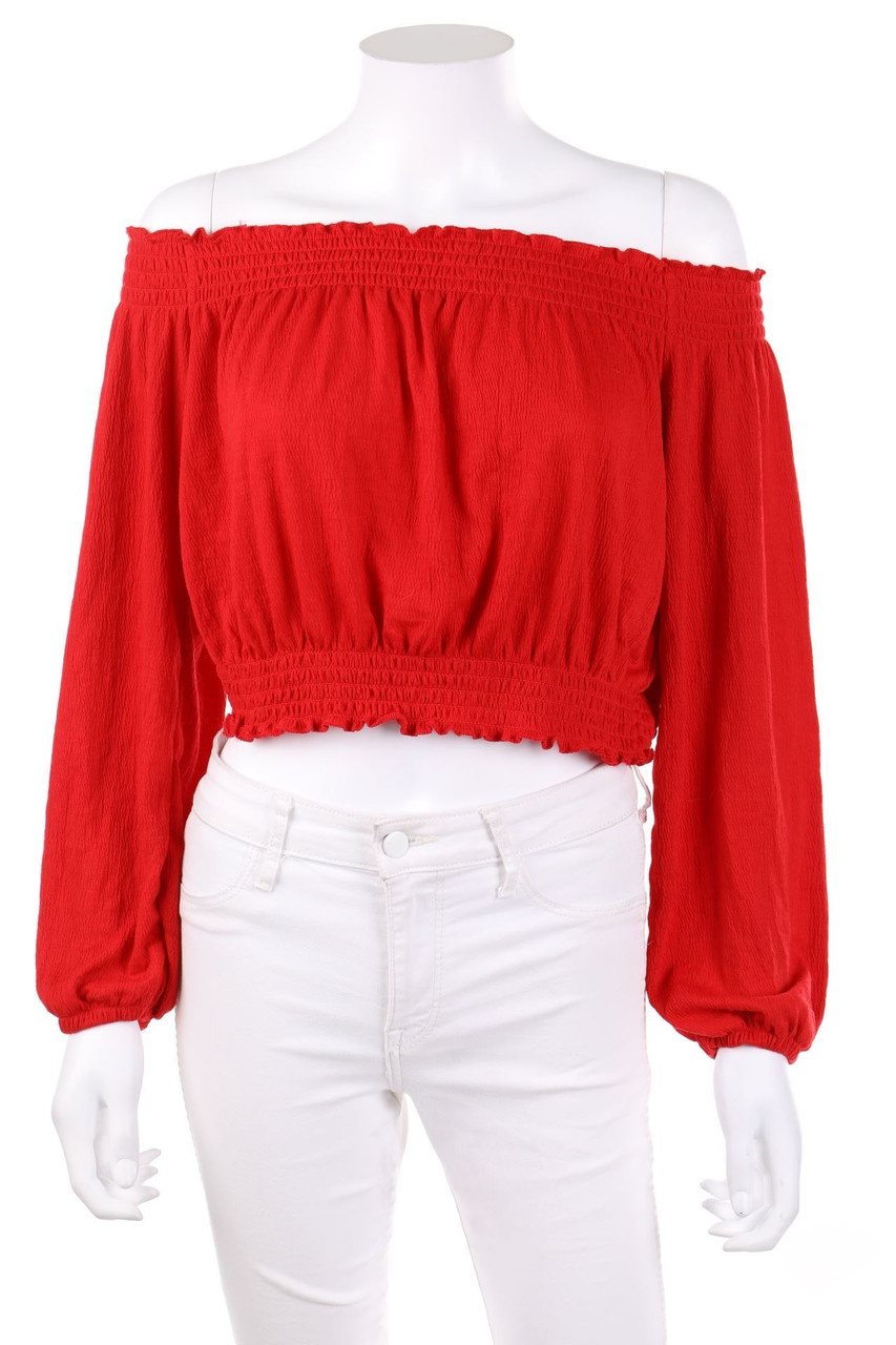 H&M DIVIDED - Cropped-Carmen-Bluse - M