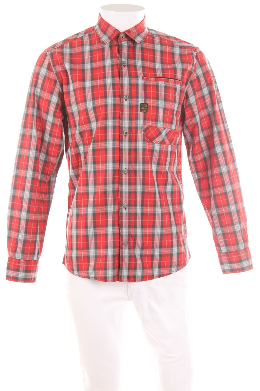 s.Oliver - kariertes Hemd mit Logo-Badge - S