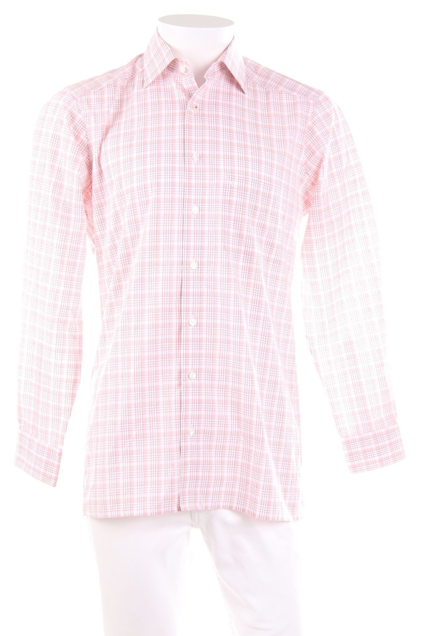 OLYMP - kariertes Hemd mit Logo-Stickerei - 38