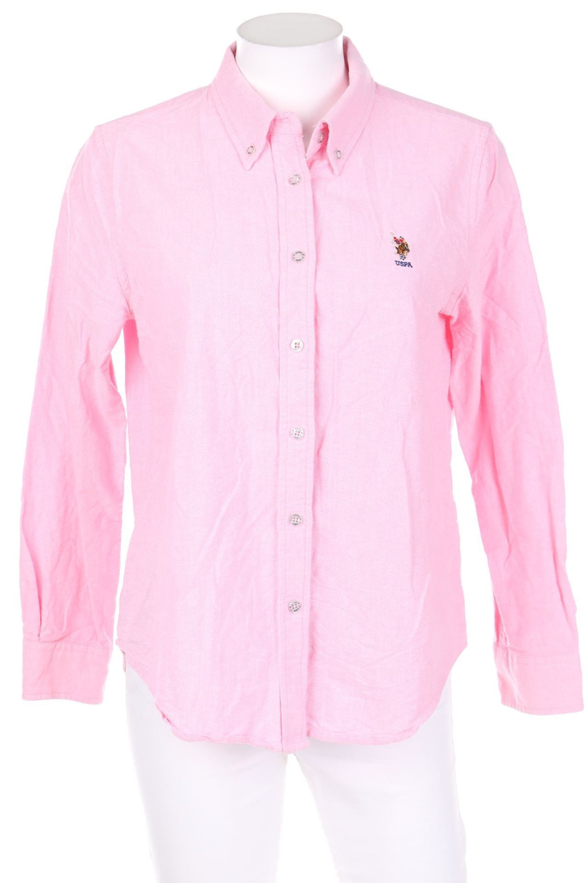 SECONDHAND - Hemd-Bluse mit Logo-Stickerei - L