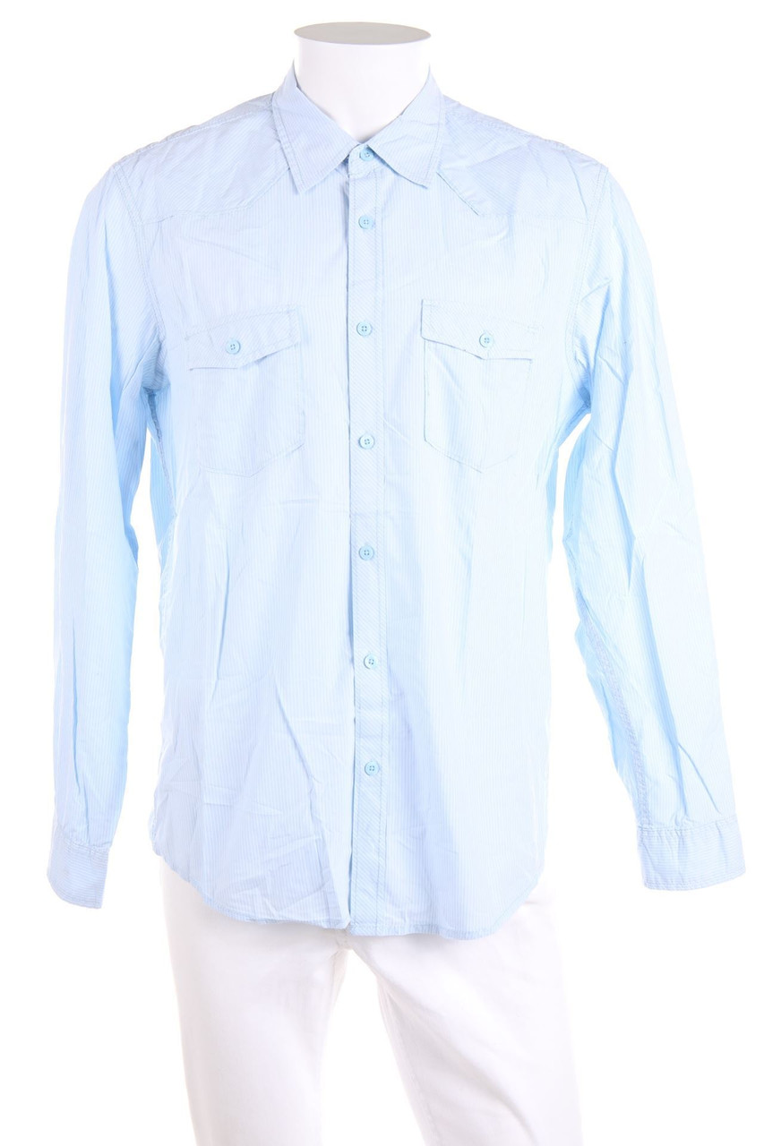 H&M LOGG - Streifen-Hemd mit aufgesetzten Taschen - L