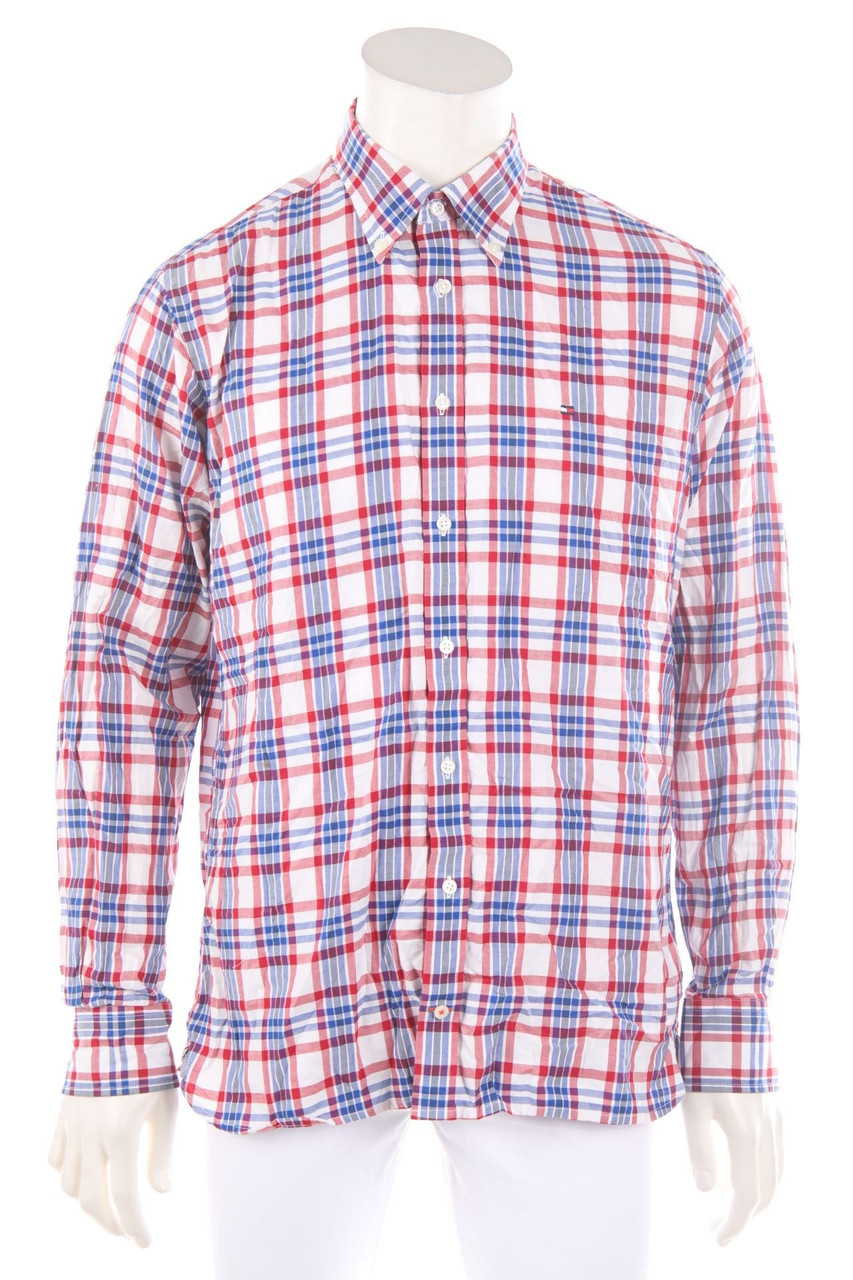TOMMY HILFIGER - kariertes Hemd mit Logo-Stickerei - L