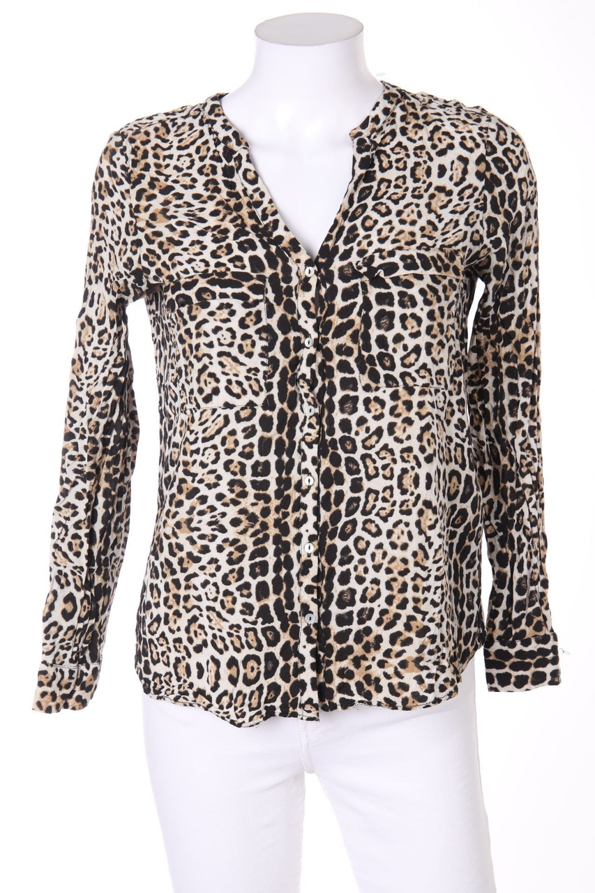 ZARA - Bluse mit Leo-Print - S