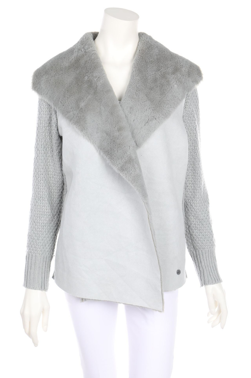 MALVIN - Cardigan mit Faux Fur-Kragen - D 42
