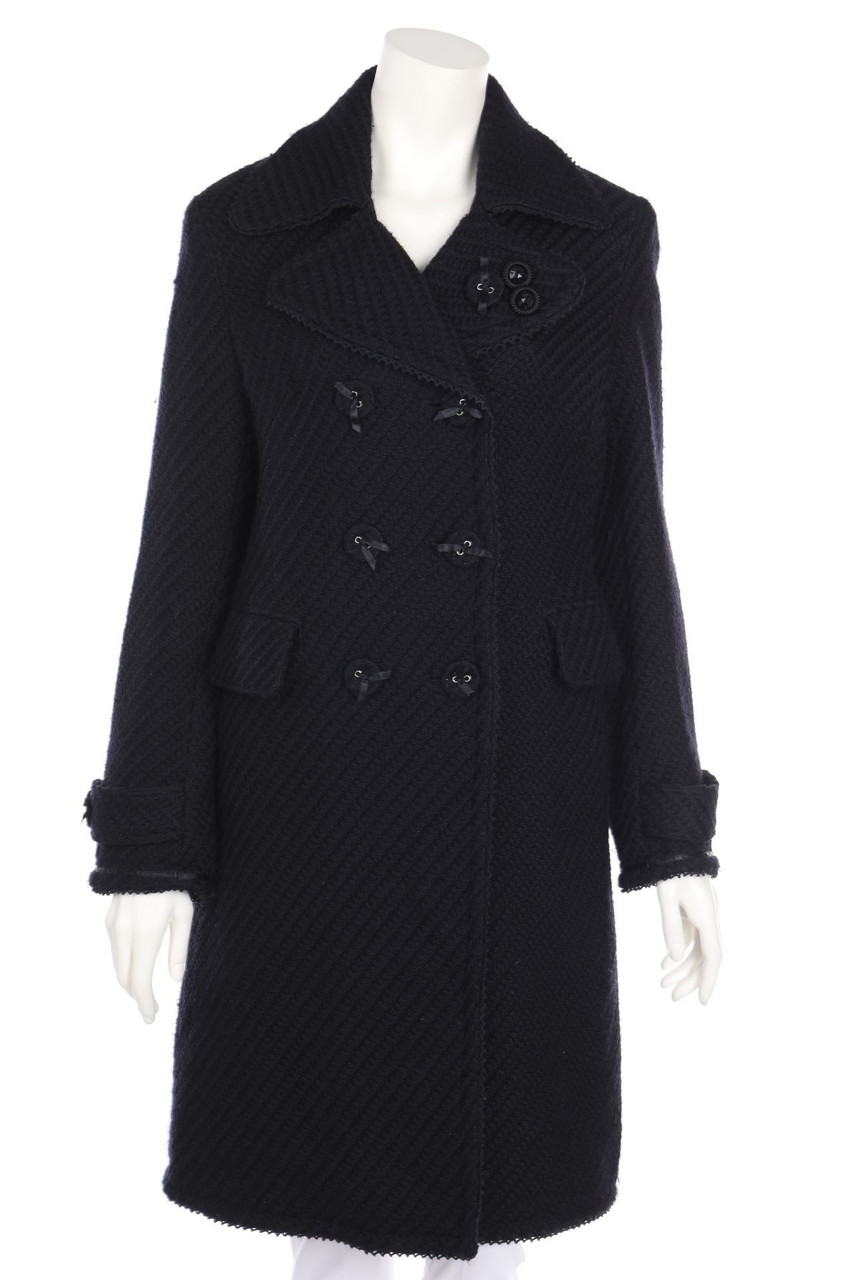 DESIGNERS REMIX COLLECTION - Bouclé-Mantel aus Woll-Mix mit Schmuck-Knöpfen - M