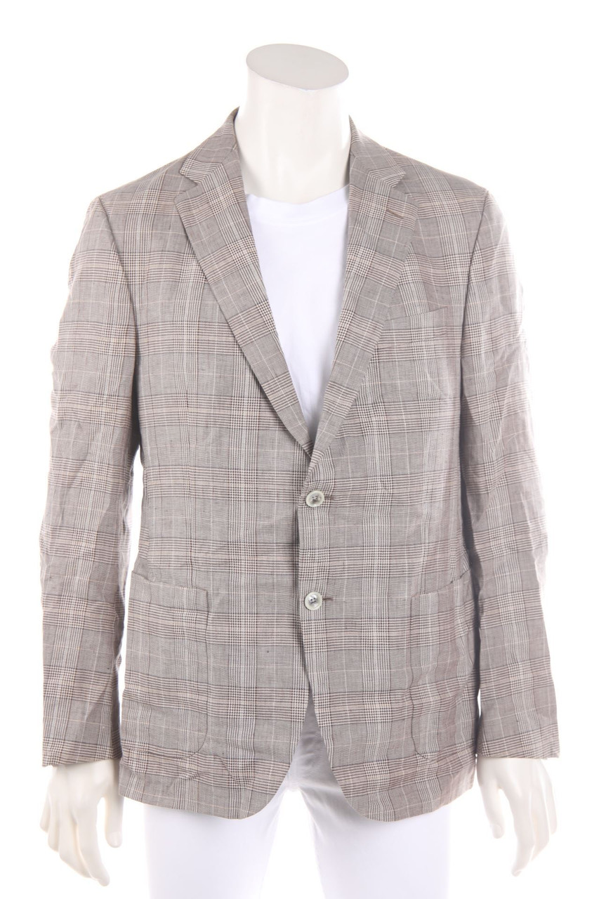 TOMMY HILFIGER - Sakko aus Leinen-Mix mit Karo-Muster - 50