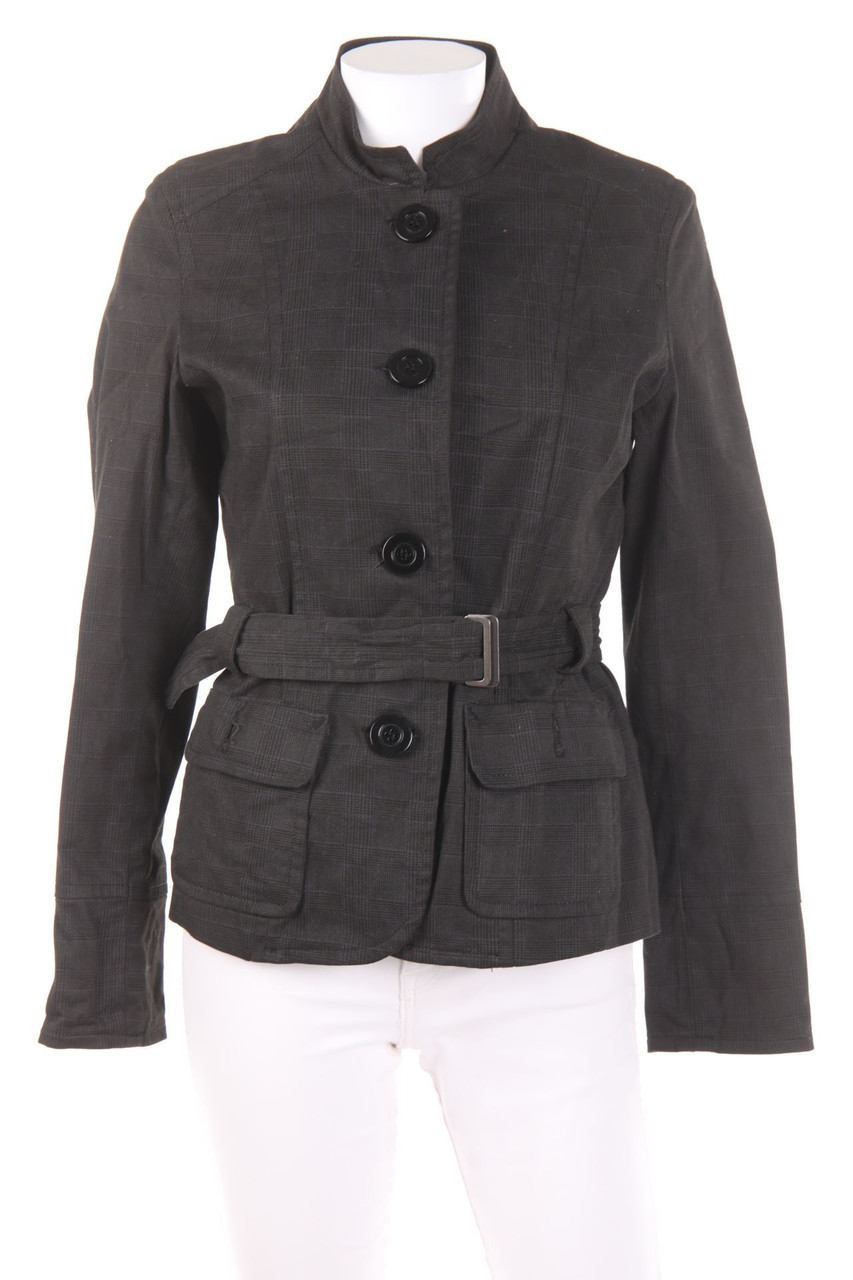 AMISU - Karo-Jacke mit Gürtel - D 38