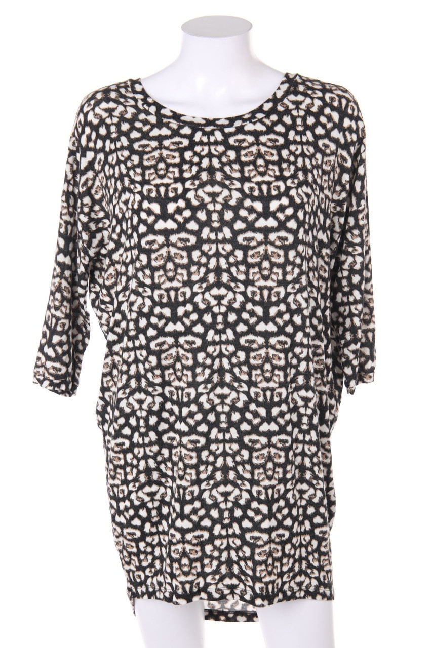 VERO MODA - Kurzarm-Shirt mit Leo-Print - M