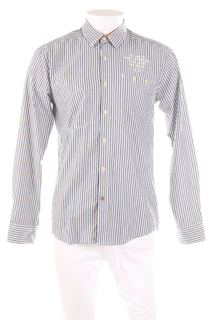 JACK & JONES CORE - gestreiftes Hemd mit Logo-Badge - M
