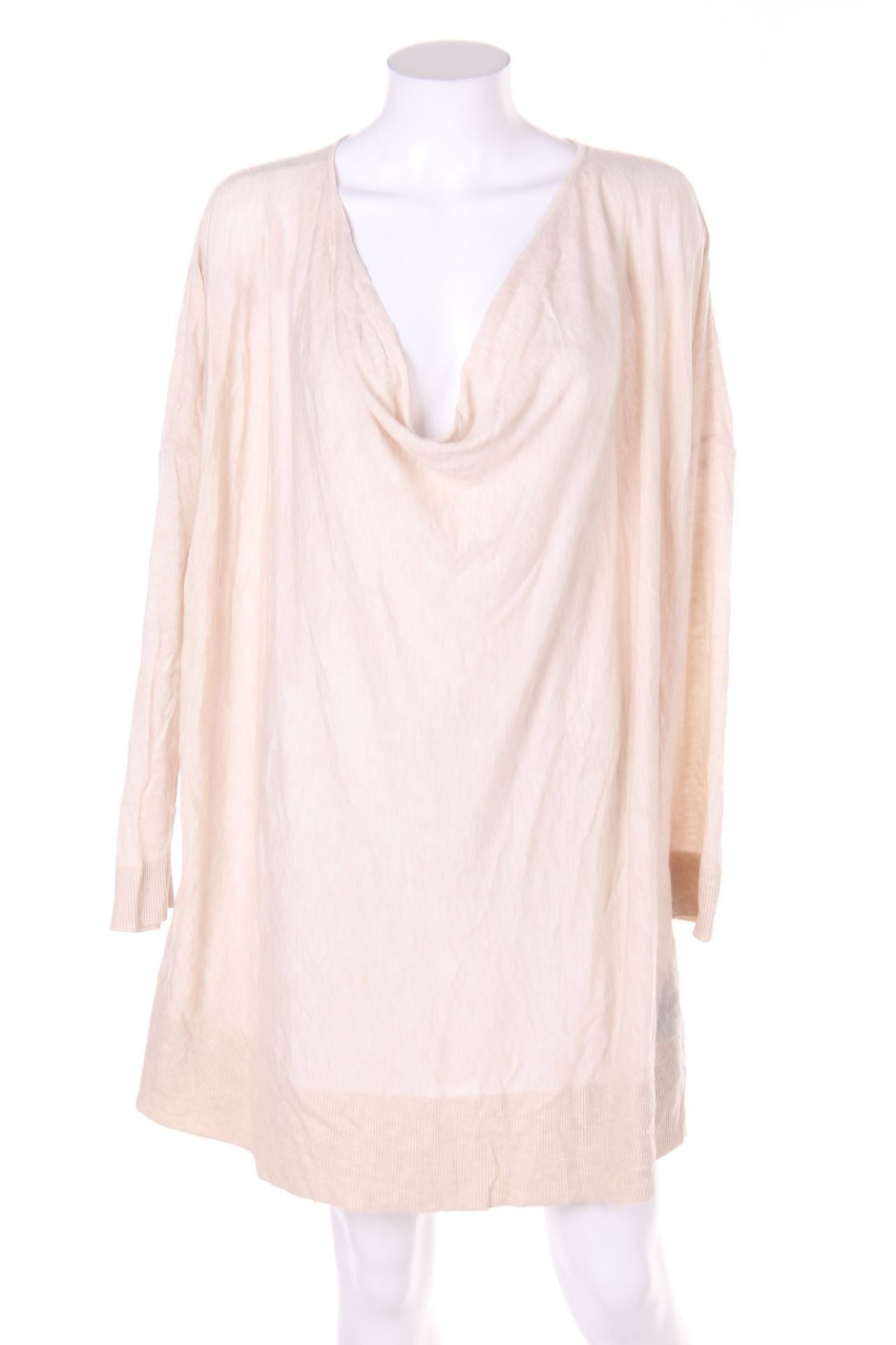 H&M - Oversize-Strickkleid mit Wasserfall-Ausschnitt - M