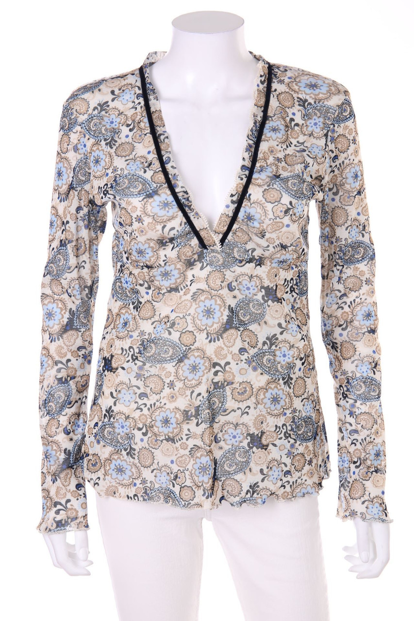 Yessica by C&A - Mesh-Tunika-Bluse mit floralem Muster - M