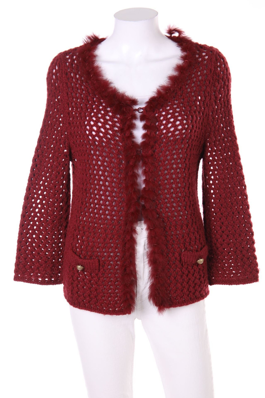 LIU JO JEANS - Cardigan mit Echt-Pelz-Besatz - S