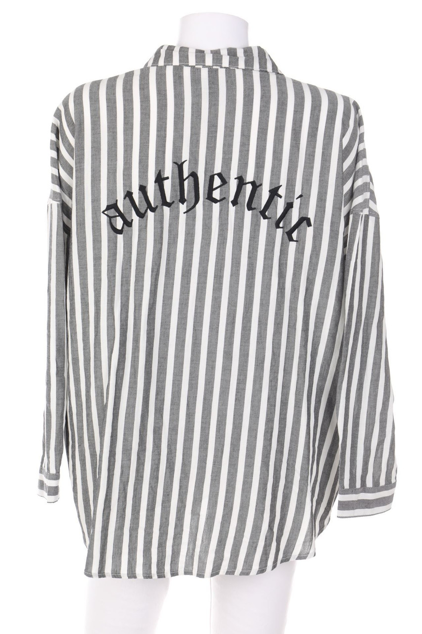 H&M DIVIDED - Oversize-Hemd-Bluse mit Stickereien - D 40