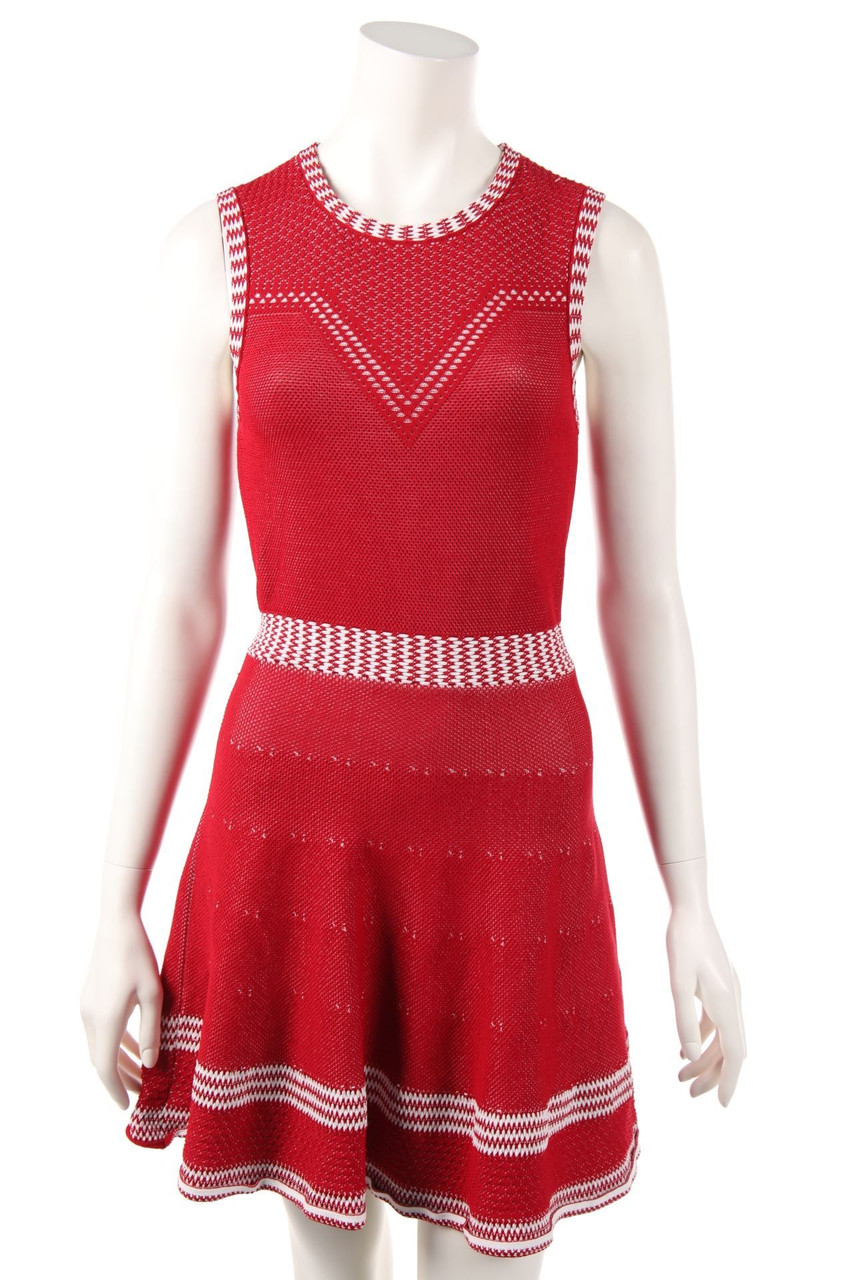 maje - Strickkleid mit Lochstrick-Details - D 36