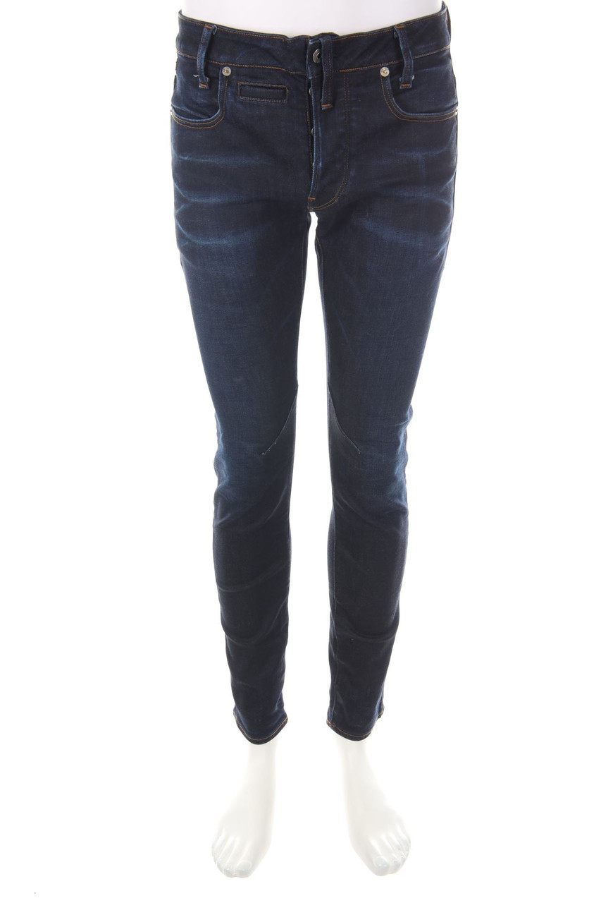 RAW - Used Look Slim-Jeans mit Logo-Applikation - W33