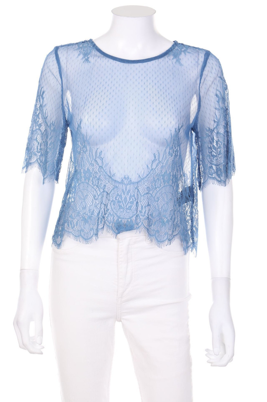 H&M COACHELLA - Kurzarm-Bluse aus Spitze - D 34