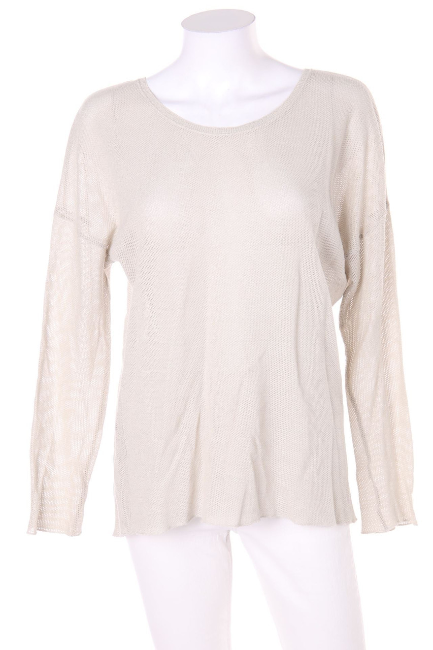 rich & royal - Oversize-Strick-Pullover aus Lochstrick mit Metallic-Effekt - S