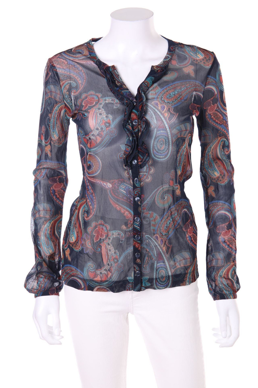 s.Oliver - Mesh-Bluse mit Paisley-Print - D 36