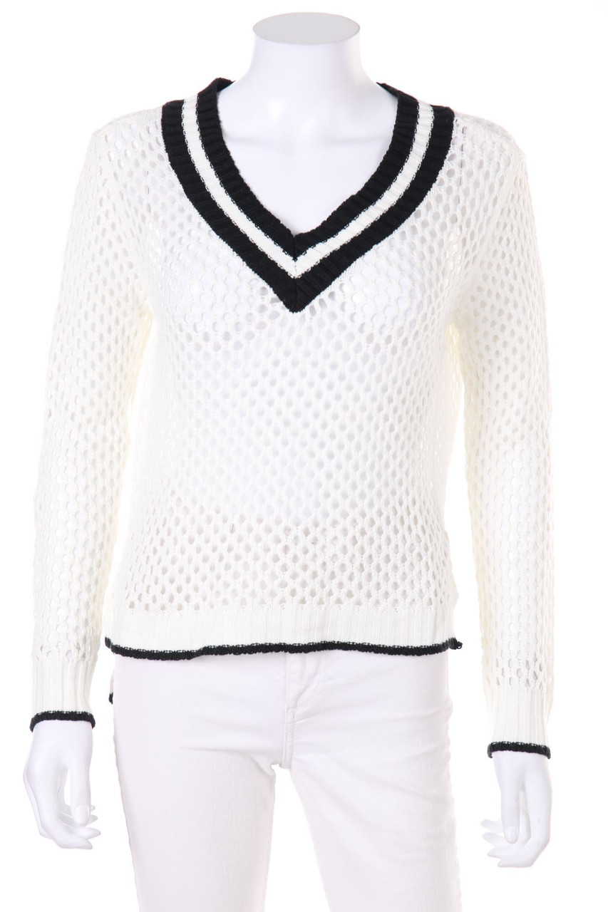 ONLY - Strick-Pullover mit Lochstrick-Details - S