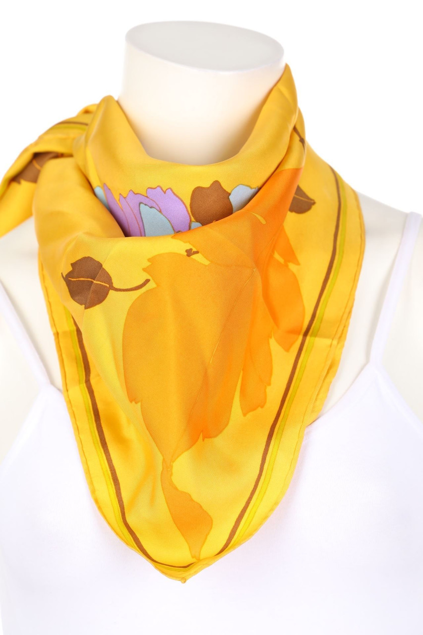 Christian Dior - Vintage-Seidentuch mit floralem Muster