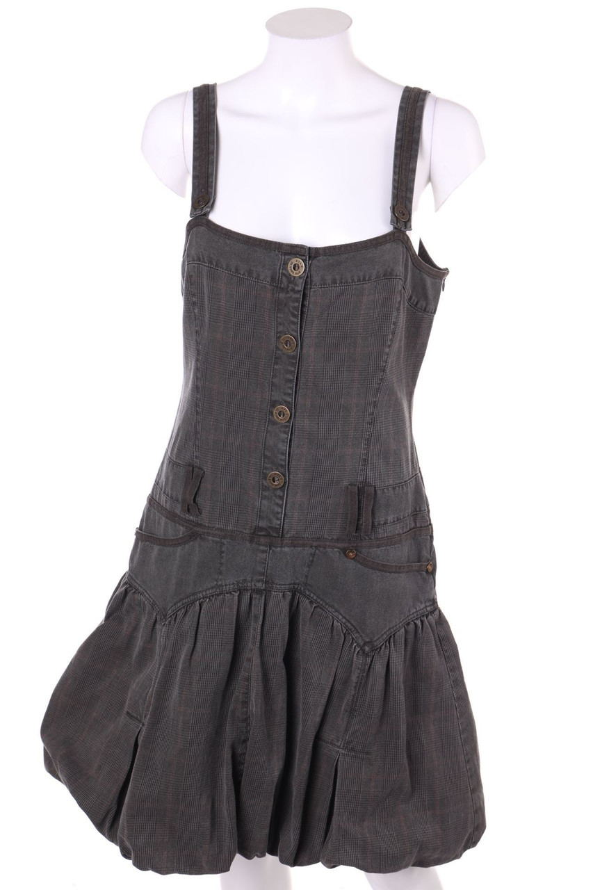 NILE sportswear - Karo-Kleid mit Raffungen - M