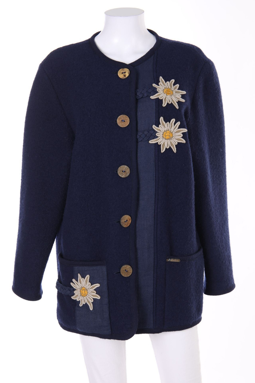 PFISTER - Jacke aus reiner Schurwolle mit Stickereien - D 42