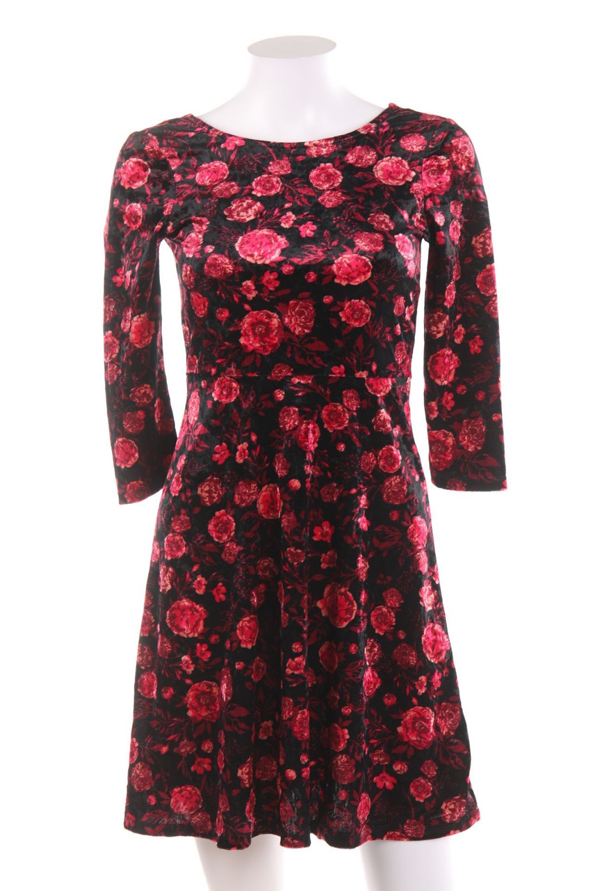 YES OR NO - Samt-Kleid mit floralem Muster - XS