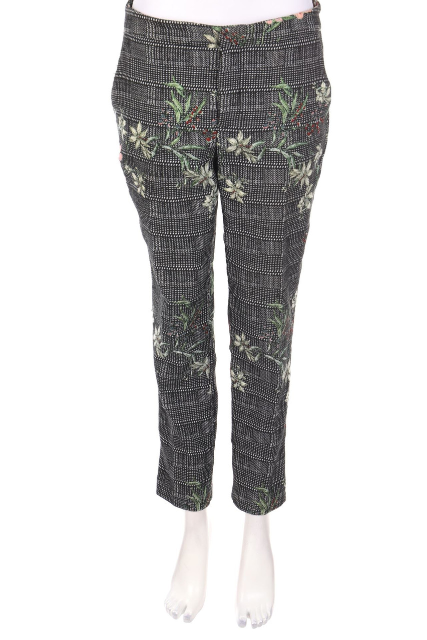 ZARA - Hose aus Jacquard mit floralem Muster - M