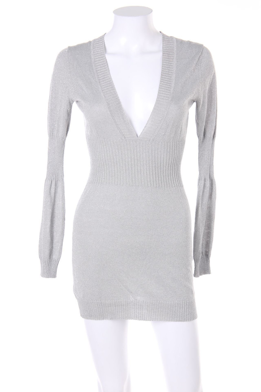 H&M - Mini-Glitzer-Kleid mit tiefem Ausschnitt - XS