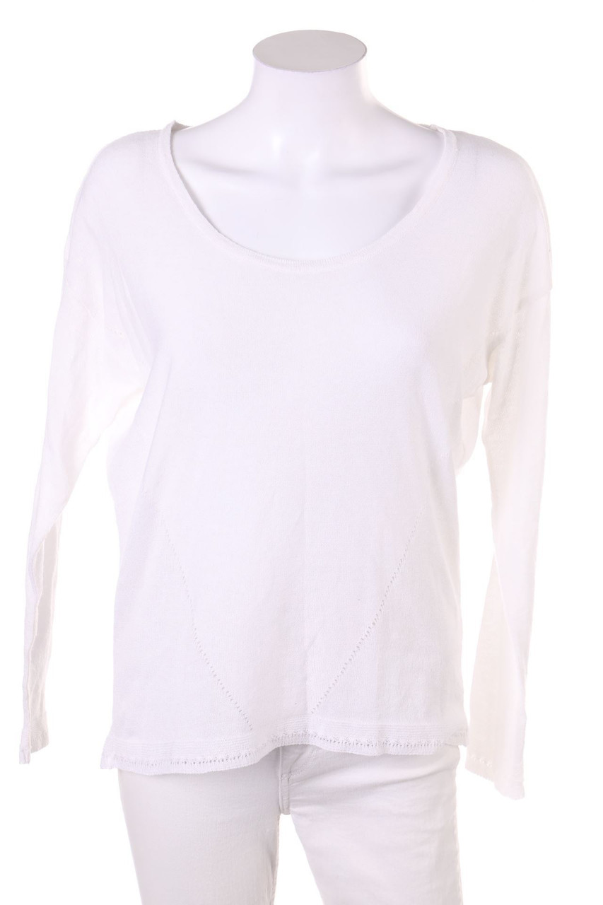 maddison - Longsleeve-Shirt mit Lochstrick-Details - M